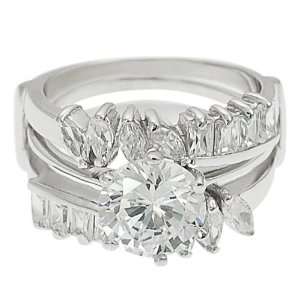    Tressa Sterling Silver Cubic Zirconia Two piece Ring Jewelry