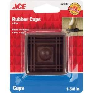   Ace Square Brown Rubber Caster Cups (9074/ACE): Home Improvement