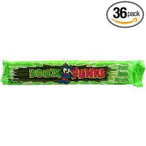 Sour Dudes Sour Strawz Candy, Apple, 5.5 Ounce (Pack of 36):  