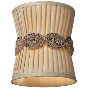  Cotton Pleated Rosettes Pinched Drum Shade 9x9x10 (Spider 