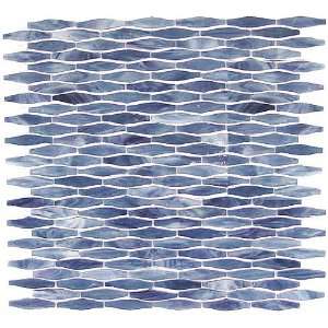  Encata linea onde   mesh mounted mosaic tile in blue smoke 