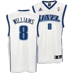  Deron Williams Jazz White NBA Replica Jersey: Sports 
