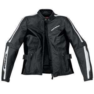  Spidi Womens Phaser Leather Jacket   50/Silver/Black 