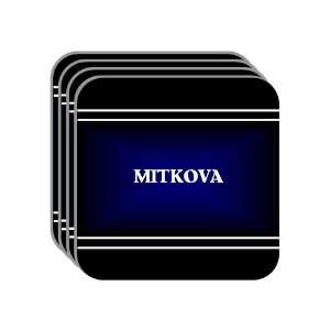 Personal Name Gift   MITKOVA Set of 4 Mini Mousepad Coasters (black 