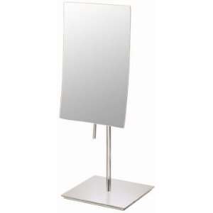    Brushed Nickel Finish Minimalist Vanity Stand Mirror: Beauty