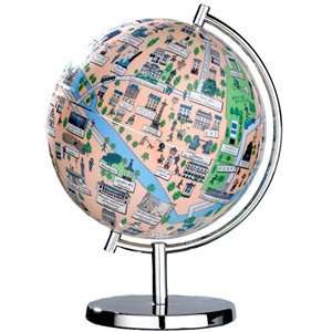  Globe Paris Map & Book Famous Sights Toys & Games