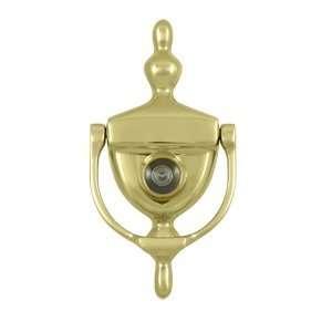   DKV630 US3 Polished Brass Door Knocker with Viewer