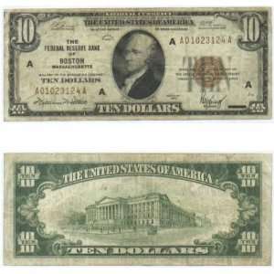  1929 10 Dollars, Federal Reserve Bank of Boston 