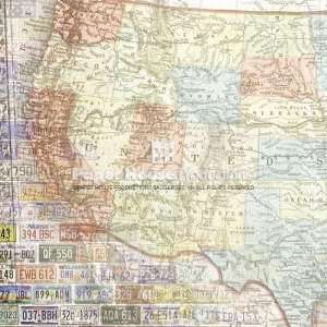  Road Trip: United States Map West 12 x 12 Paper: Office 