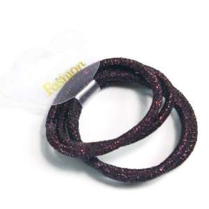  (Black) Hair Tie /Elastic Band/ Ponytail Holders Metallic 