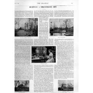  Bournville An Worchestershire Eden Antique Print 1896 