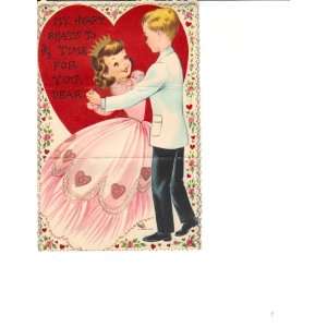    Vintage Valentine Card My Heart Beats 3/4 Time 