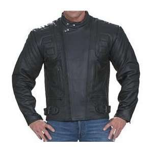   Leather Motorcycle Racing Jacket, Padded with Air Vents Automotive