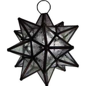  Star Lights   11 Inch Crackled Glass Moravian Star Lamp 
