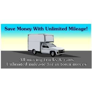  3x6 Vinyl Banner   Save Money With Unlimited Mileage 