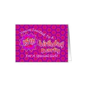  15th Birthday Party Invitation for Girl Card Toys & Games