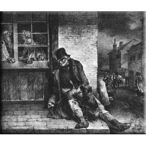  English Scenes  Man on the Street 16x14 Streched Canvas 