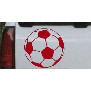 Soccer Ball Sports Car Window Wall Laptop Decal Sticker    Red 16in X 