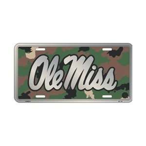  Ole Miss Rebels Camoflage Metal License Plate **: Sports 