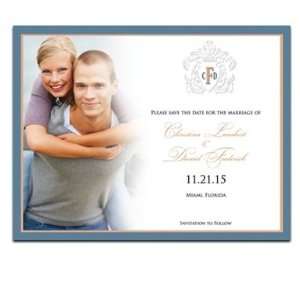  140 Save the Date Cards   Monogram Horses Camel Steel 