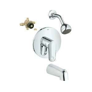  GROHE Europlus Chrome 1 Handle Tub & Shower Faucet with 
