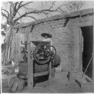  Mexican Americans,man,grinding machine,Southwest,c1901 