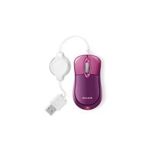 Belkin Mobile Retractable Aubergine Grape Travel Mouse 
