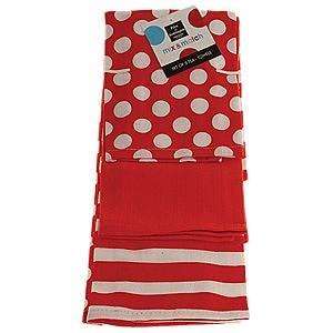   : Price & Kensington Mix And Match 3 Red Tea Towels: Kitchen & Dining