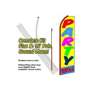  PARTY RENTALS Feather Banner Flag Kit (Flag, Pole 