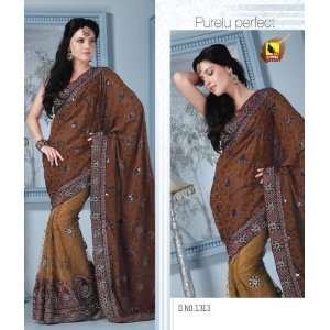 Exclusive Viscose Saree with Sequines Work along with Matching Blouse 