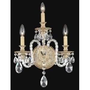 Schonbek 6303 27S Isabelle 3 Light Wall Sconce in Parchment Gold with 