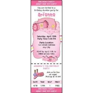  Slumber Party Ticket Invitation