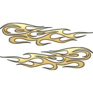  Full Color Tribal Reflective Gold Flame Decals: Automotive