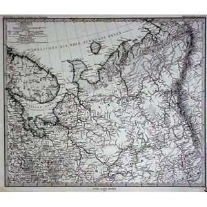  Stieler 1872 Antique Map Russia and Finland Kitchen 