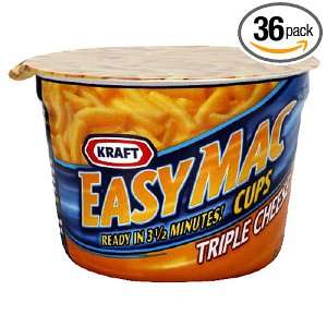 Kraft Easy Mac Triple Cheese, 2.05 Ounce Microwave Cups (Pack of 36)