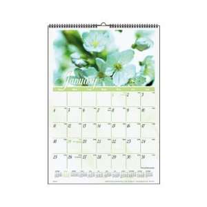   Wall Calendar,Jan Dec,Flower Scenes,15 1/2x22 3/4: Office Products