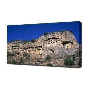 Rock Tombs Dalyan Turkey   Canvas Art   Framed Size 32x48   Ready To 