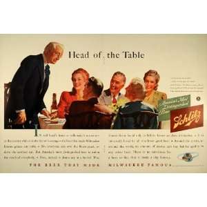   Beer Head Table Alcohol Drinking WWII   Original Print Ad Home
