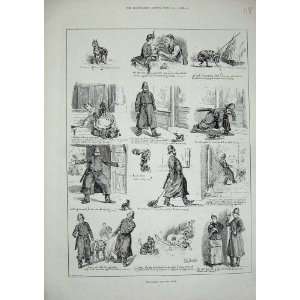  1886 Police Dogs Street People Law Comedy Dadd Print