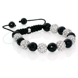   Crystal Disco Ball Adjustable Bracelet Iced Out Hip Hop 3219: Jewelry