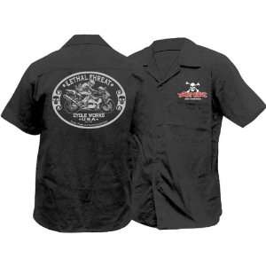 Lethal Threat Designs Lethal Sportbike Mens Work Casual Shirt   Black 