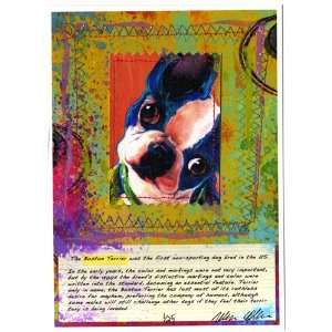  Boston Terrier Mixed Media Collage: Home & Kitchen
