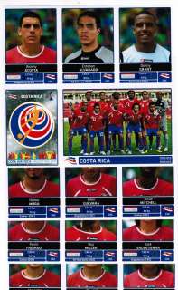Panini 2011 Copa America Argentina Extra Costa Rica Team Stickers 