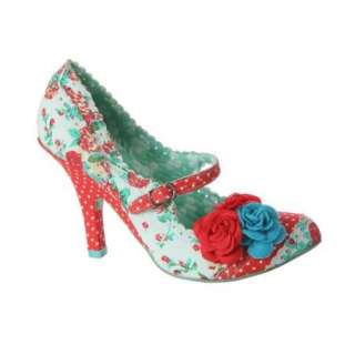 IRREGULAR CHOICE CORTESAN FLORAL TOO RED / BLUE Womens Shoes Various 