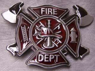 Pewter Belt Buckle American Fireman Badge NEW  