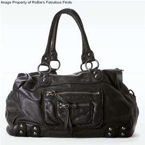 LINEA PELLE Black 24 Hour DYLAN OVERNIGHT Bag Tote NWT  