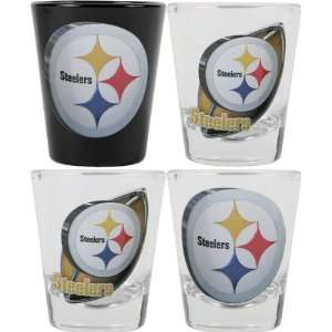  Pittsburgh Steelers 3D Logo Shot Glass Set: Sports 