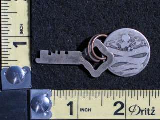 Vintage Skeleton Key with Knights of Pythias Antique Key Ring  