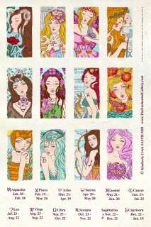 Astrology Sign Zodiac Mermaid Fairy Domino Rubber Stamp  