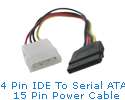15+7 Pin Power/Data to 4 pin IDE Power SATA Date Cable  